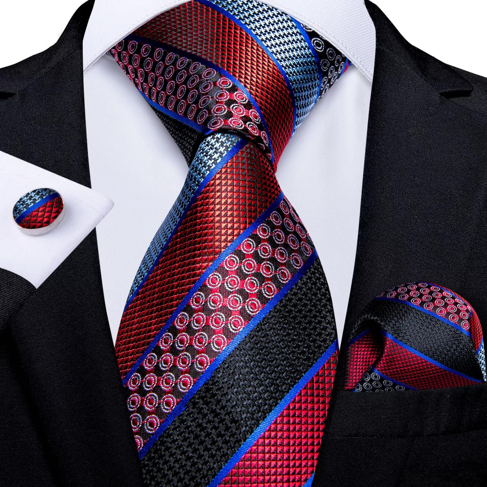 Corbata de los hombres 8 cm de ancho rojo rayado floral negocios corbata de boda para los hombres traje casual corbata de seda para los hombres regalo