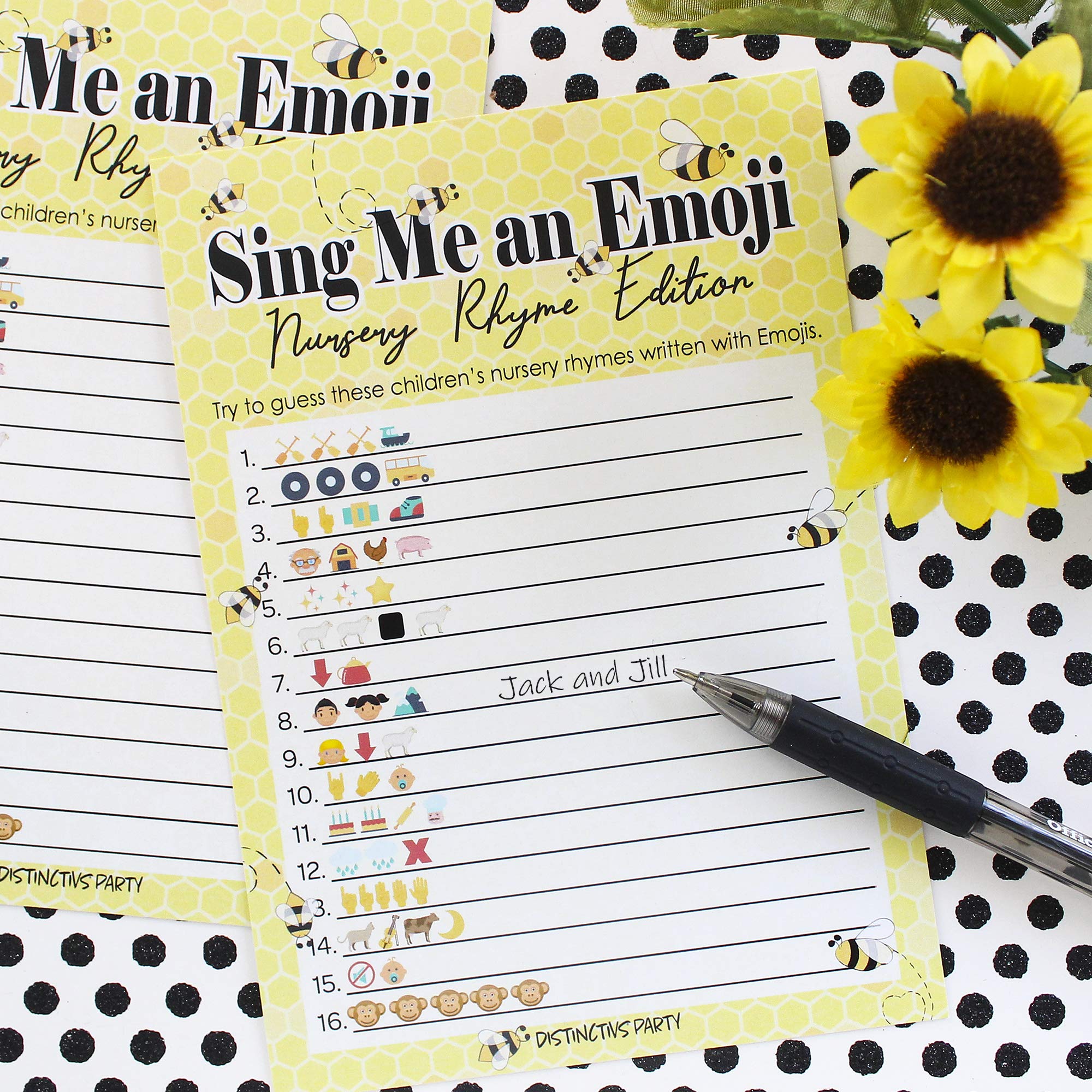 Bumble Bee Baby Shower Emoji Game Cards - 20 Count : Home & Kitchen -  Amazon.com