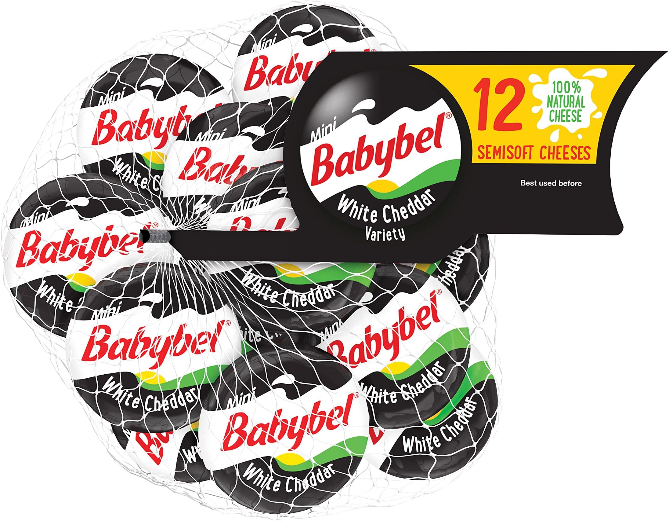 Mini BabyBel Cheese, White Cheddar, 8.4 Ounce (Pack of 12)