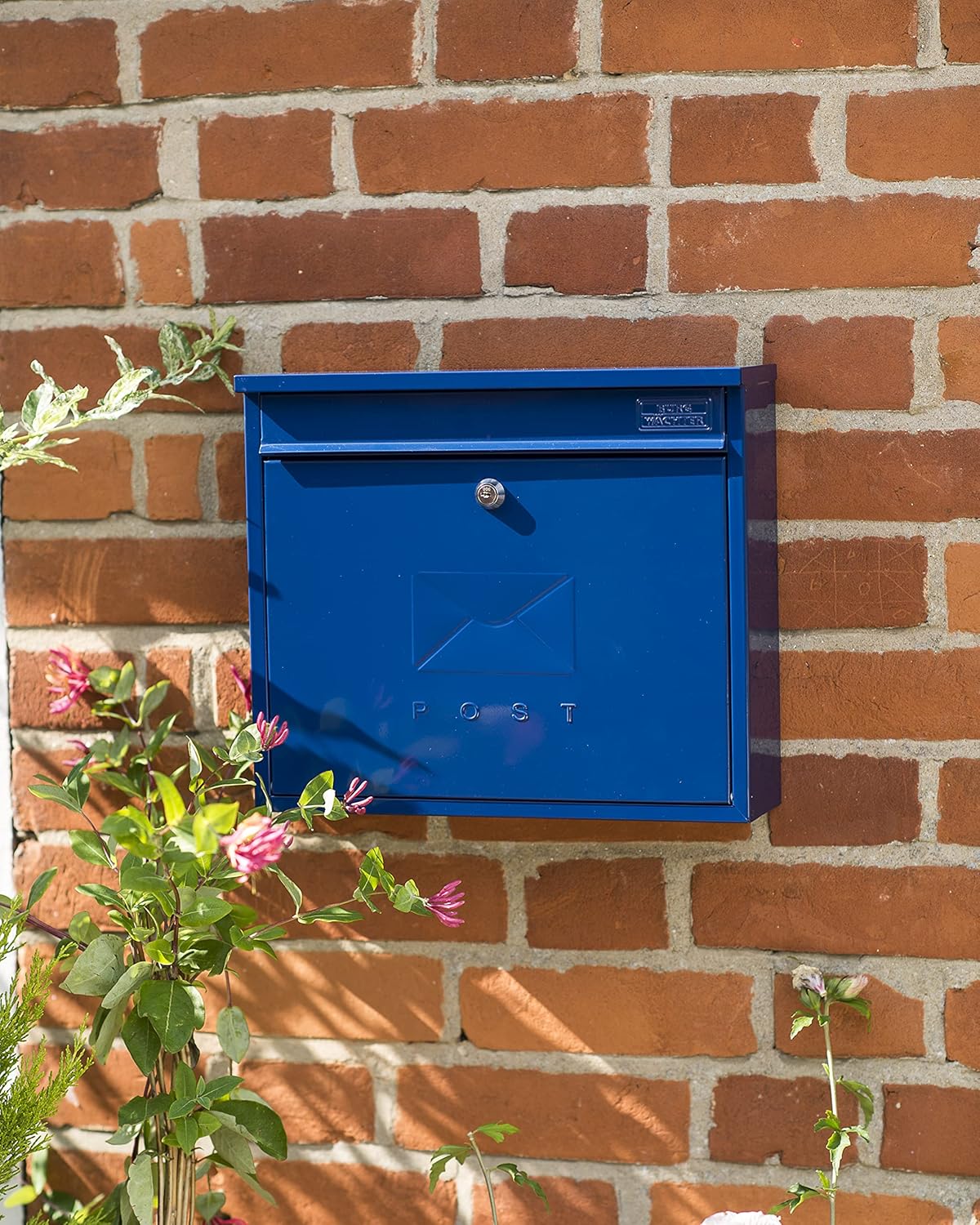 Burg Wachter MB02MB Wall Mounted Galvanised Steel Lockable Weatherproof Post Box, 310 x 362 x 112, Midnight Blue