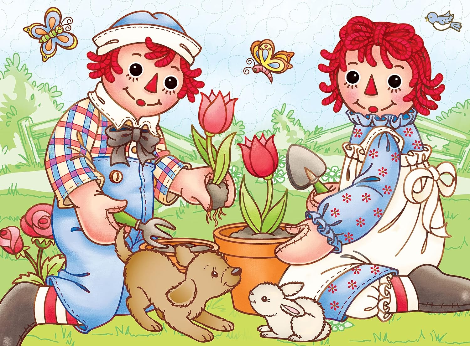 MasterPieces 60 Piece Jigsaw Puzzle for Kids - Raggedy Ann and Andy Picnic Friends - 14"x19"