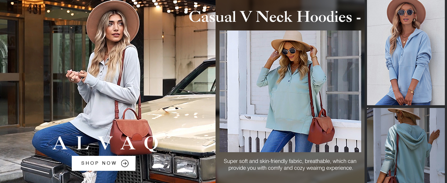 Aazon.co: ABOCIW Woens V Neck Sweatshirts Collar Color Block Long - View #2