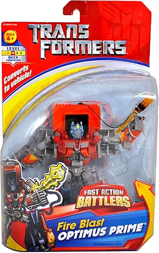 Hasbro Year 2007 Transformers Fast Action Battlers Series - Figura de acción de robot de 6 pulgadas de alto, Fire Blast Optimus Prime con lanzador