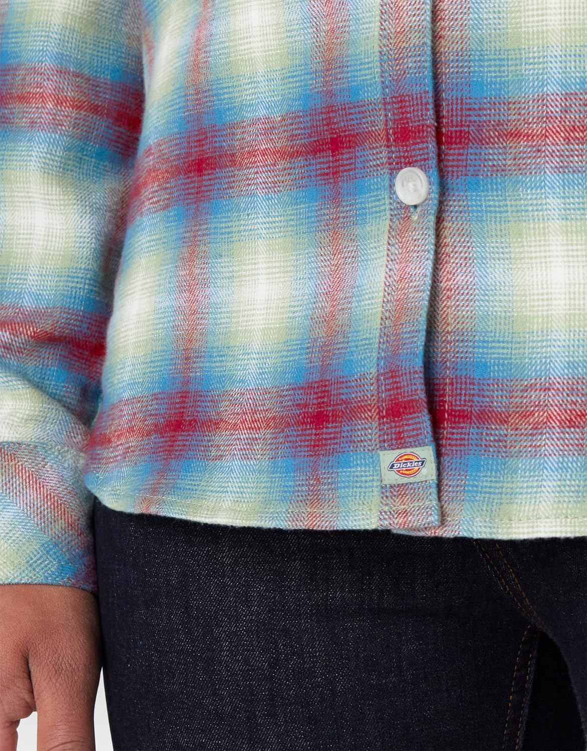 Dickies Womens Long Sleeve Plaid Flannel Shirt - Image 4