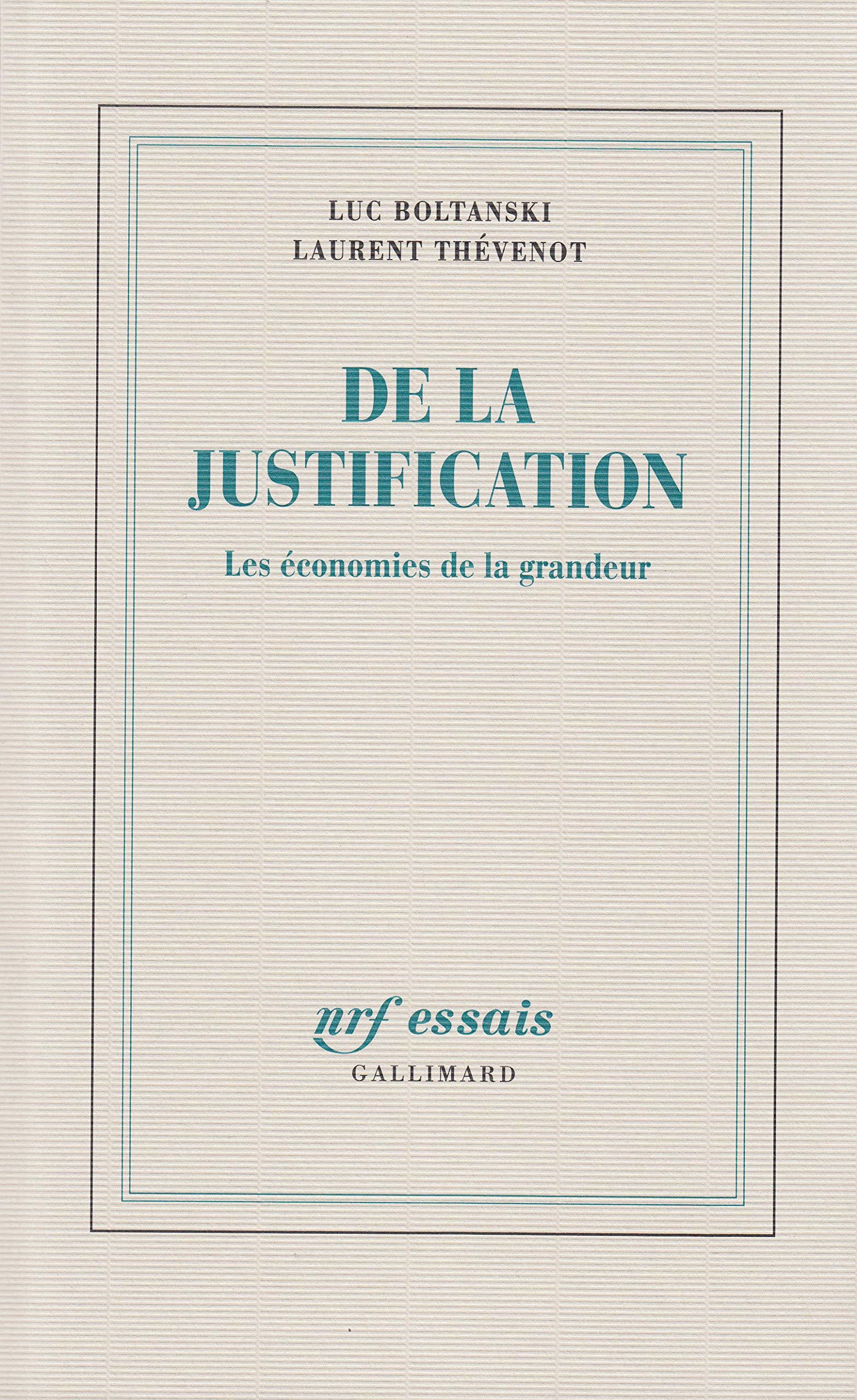 Amazon | De la justification | BOLTANSKI, THEVE | Popular Economics