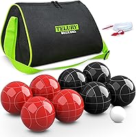 Vista 10 de Juego de bolas de bochas de 3.937 in, tamaño y peso regulables para césped, juego de bocci de playa para 2-8 jugadores (multicolor)