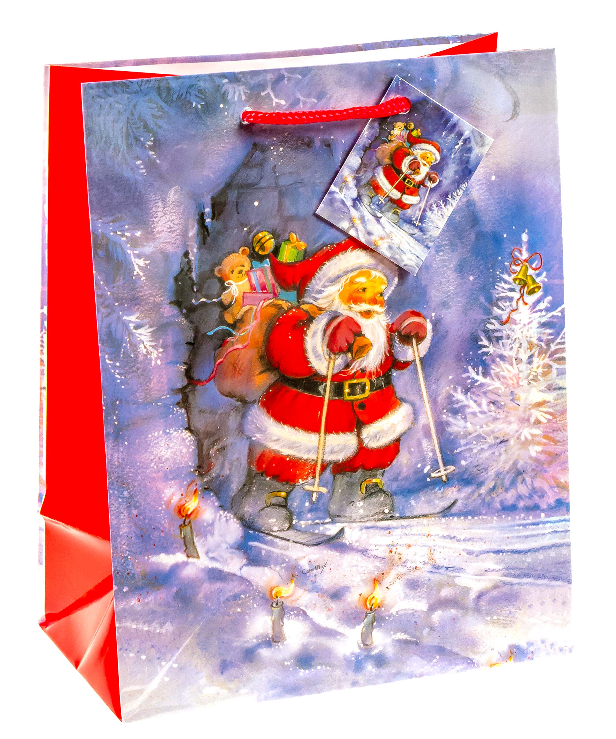 TSI 84016 Gift Bag Xmas Double (Santa and Christmas Market), Pack of 12, Size: Medium (23 x 18 x 10 cm), Weihnachtsmotive - Image 3