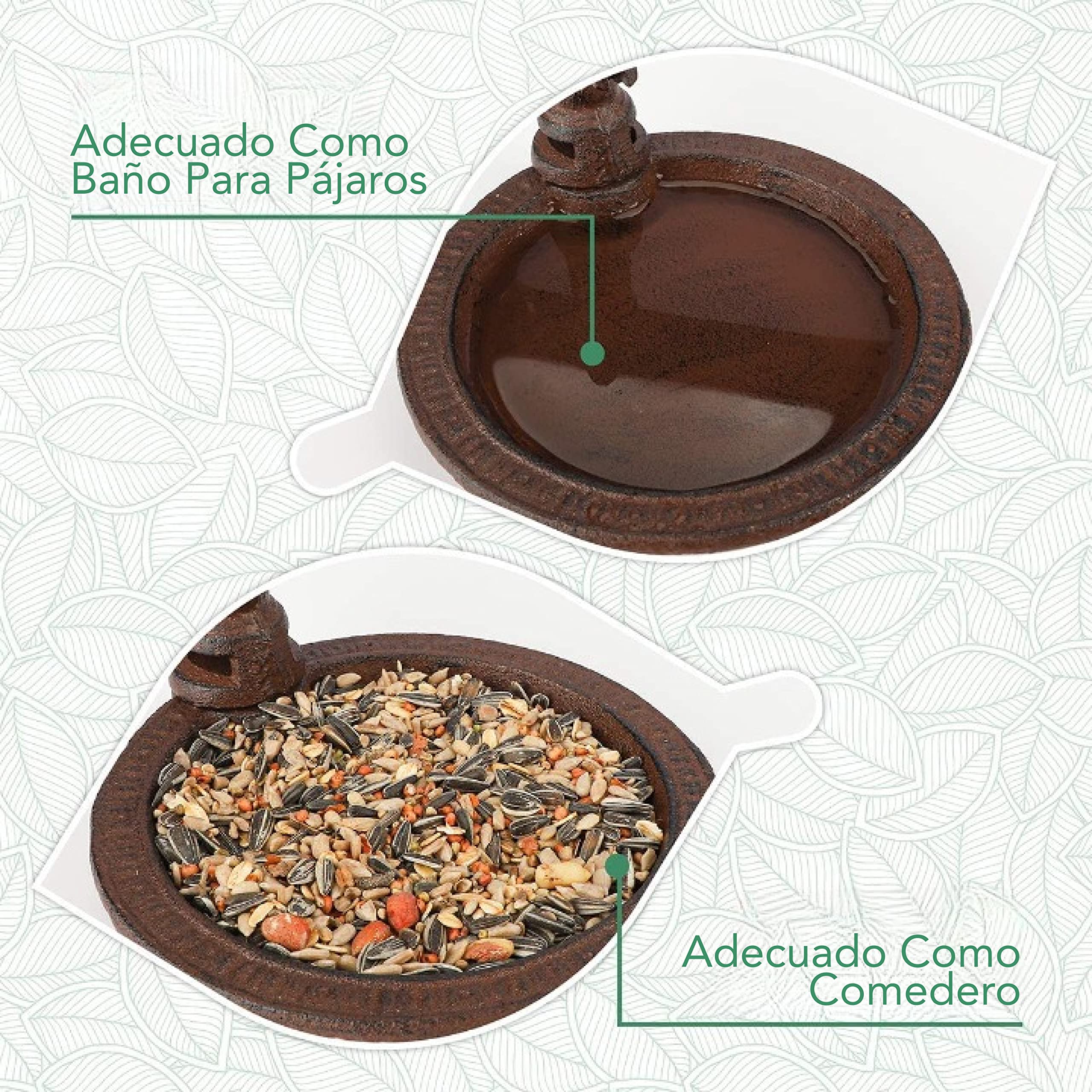 WILDLIFE FRIEND | Bebedero para pájaros, pequeño y Resistente a la Intemperie, Cuenco para Alimentos, baño para pájaros, para Colgar — view 2