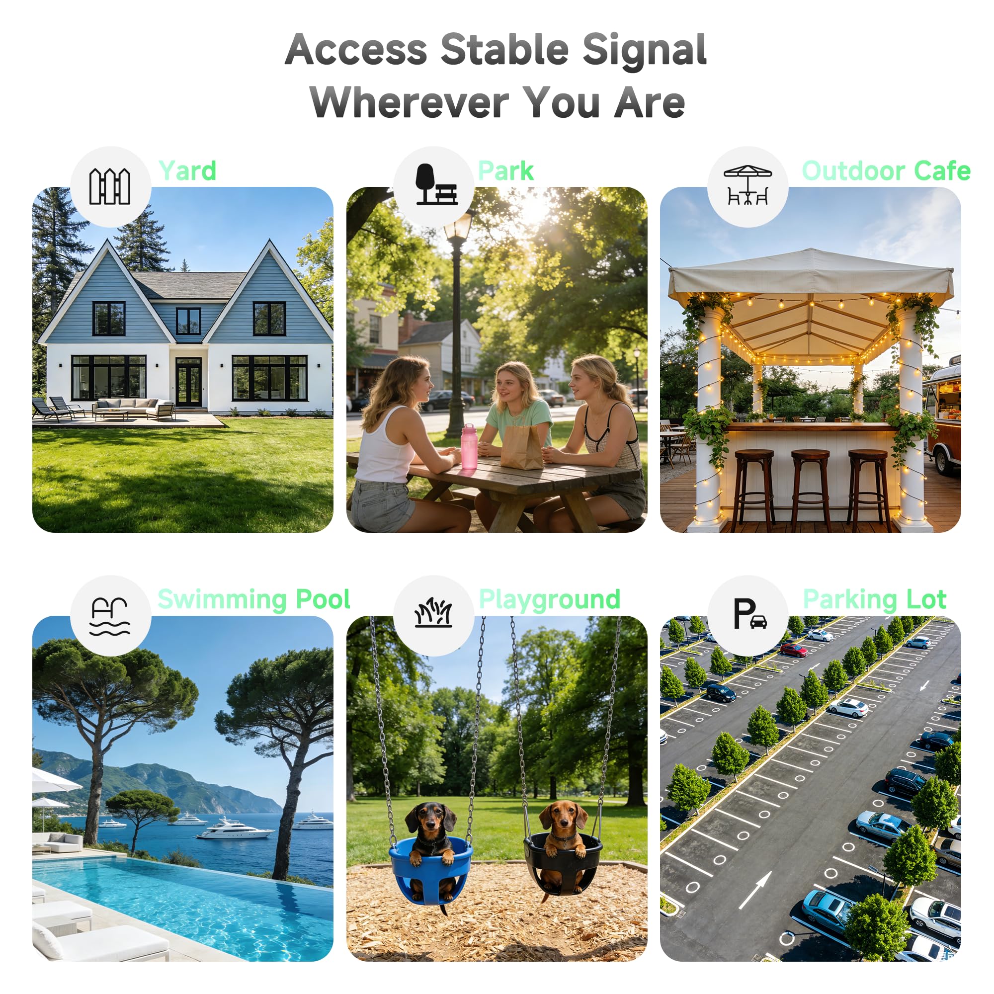AX3000 Estensore WiFi 6 per esterni - Punto di accesso esterno - WiFi dual band a lungo raggio, antenne IP67/PoE/5 per eventi, uso commerciale | Starlink compatibile