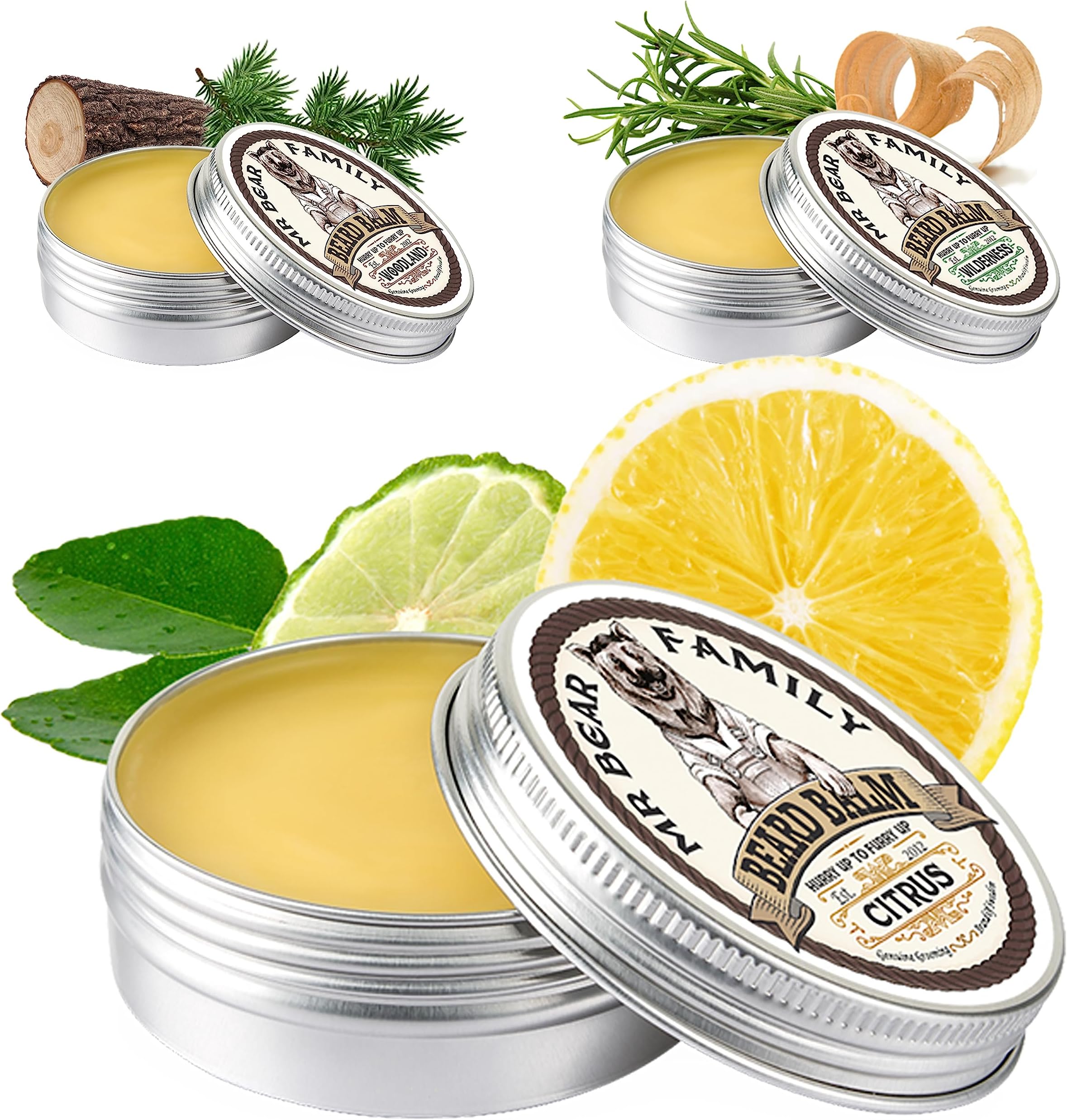 Beard Balm Beard Wax for Men – Nourishing Beards Conditioner Beards Moisturiser Contains Shea Butter + Beeswax + Jojoba Oil – Scented Mustache Softener Styling Balm (Citrus, 60ml)