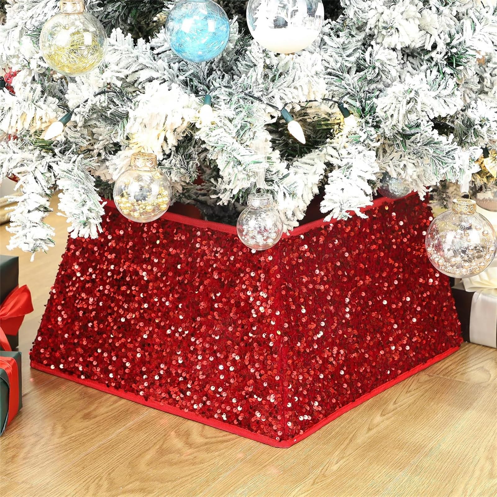 Milleplus - Jupe De Sapin De Noël Argenté Et Blanc 68x25 Cm - Maison