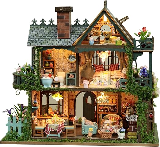 Miniature House Kit, Dollhouse Kit, Miniature Kit, DIY Mini House Building Kit for Adult, Botanical House