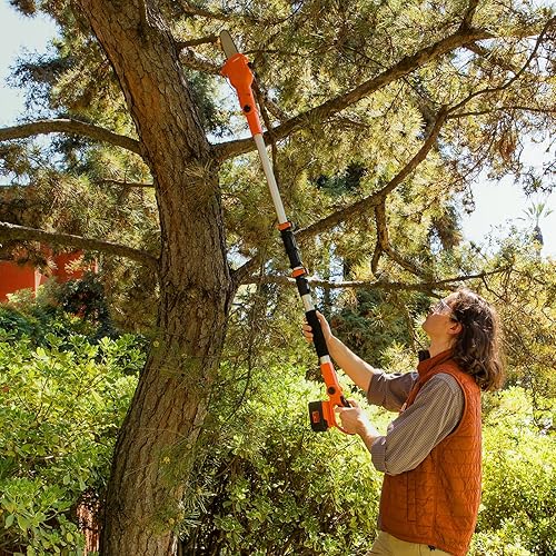 Miniatura 3 de Ukoke Potente sierra de poste inalámbrica de 40 V y 8 pulgadas con batería de 2.0 Ah y cargador incluidos, haz que podar árboles sea muy fácil