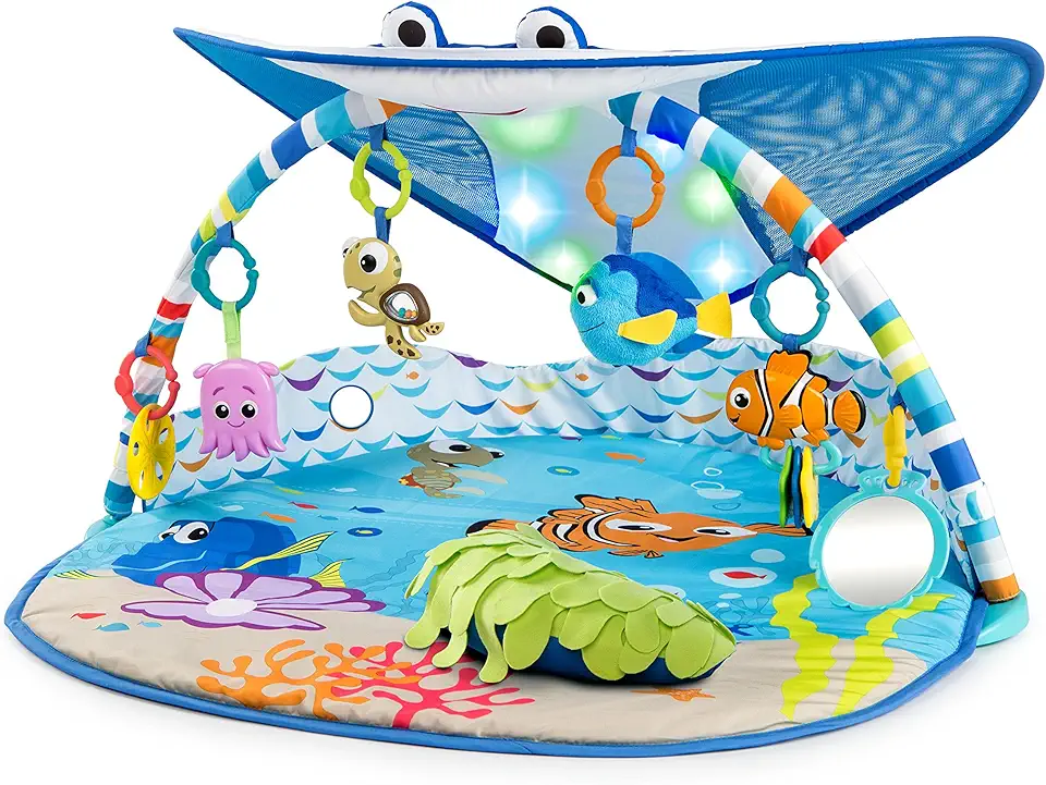 Bright Starts Disney Baby Finding Nemo Mr. Ray Ocean Lights &amp; Music Gym, Ages Newborn +