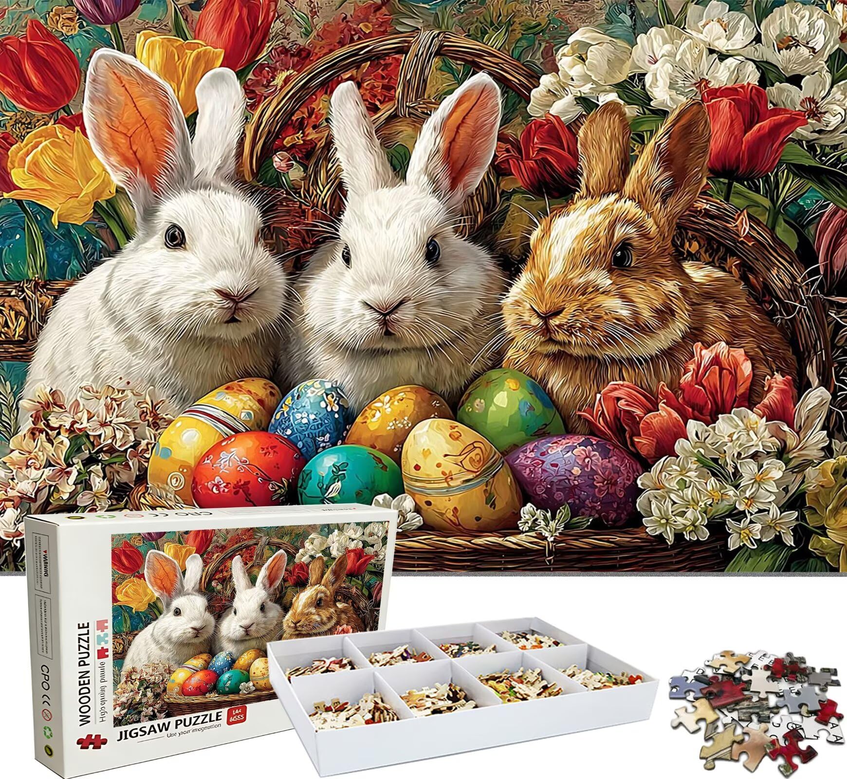 Puzzle 2000 Teile, Holzpuzzle Erwachsene - Impossible Puzzle 99.5 x 70.5 cm niffliges Denkspiel & Denksport für Frauen & Männer, Familienspiel, Home Dekor, Geschenk für Frauen Tier Kaninchen-3 w0-174