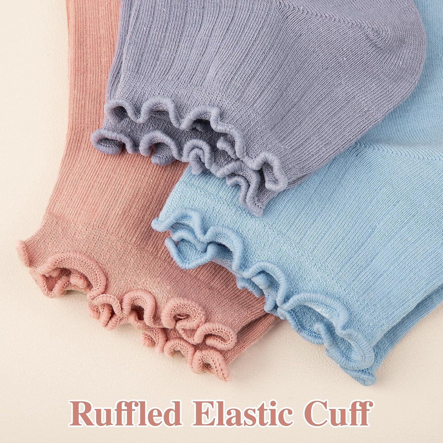 6 Pairs Ruffle Socks for Women, Frilly Cotton Ankle Socks image 2