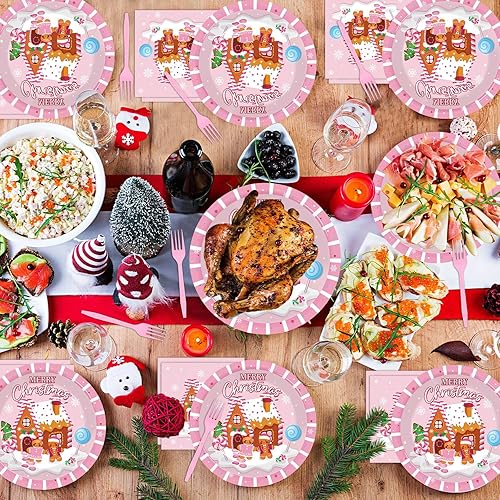 Miniatura 84 de 96 piezas de suministros de fiesta de cumpleaños florales de cumpleaños, platos de papel, servilletas, flores de oro rosa, decoraciones de fiesta