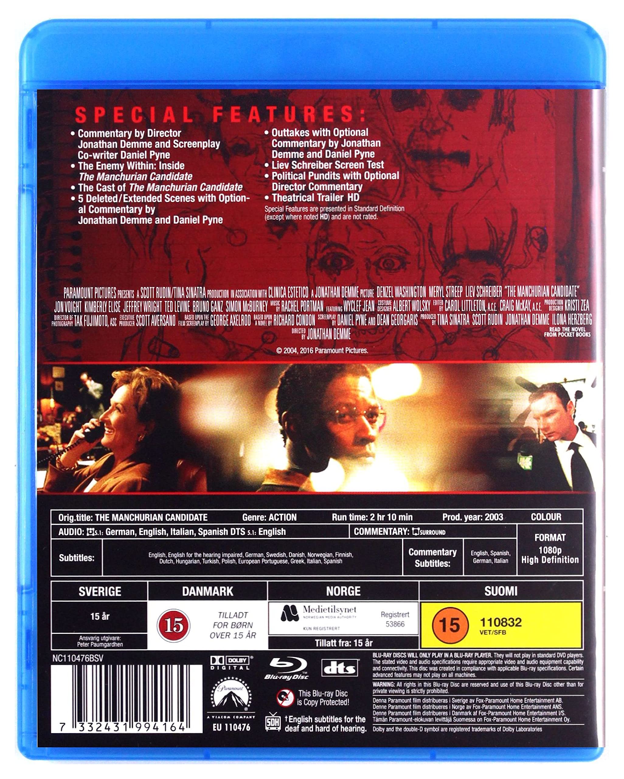 The Manchurian Candidate Blu Ray Region B English Audio English