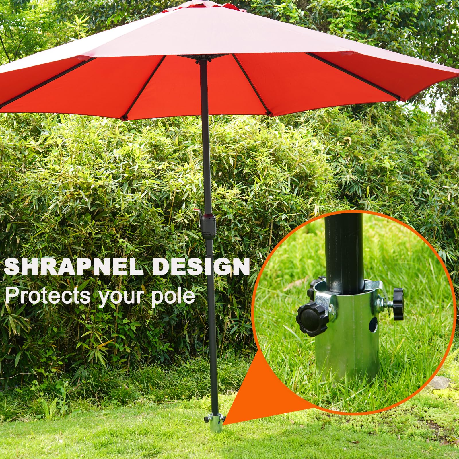 Zaquak Beach Umbrella Anchor,No Dig Ground Anchor with 5-Spiral Screw,Umbrella Sand Anchor,Rust Free Strong Beach Umbrella Auger,Umbrella Holder for One Size Fits All