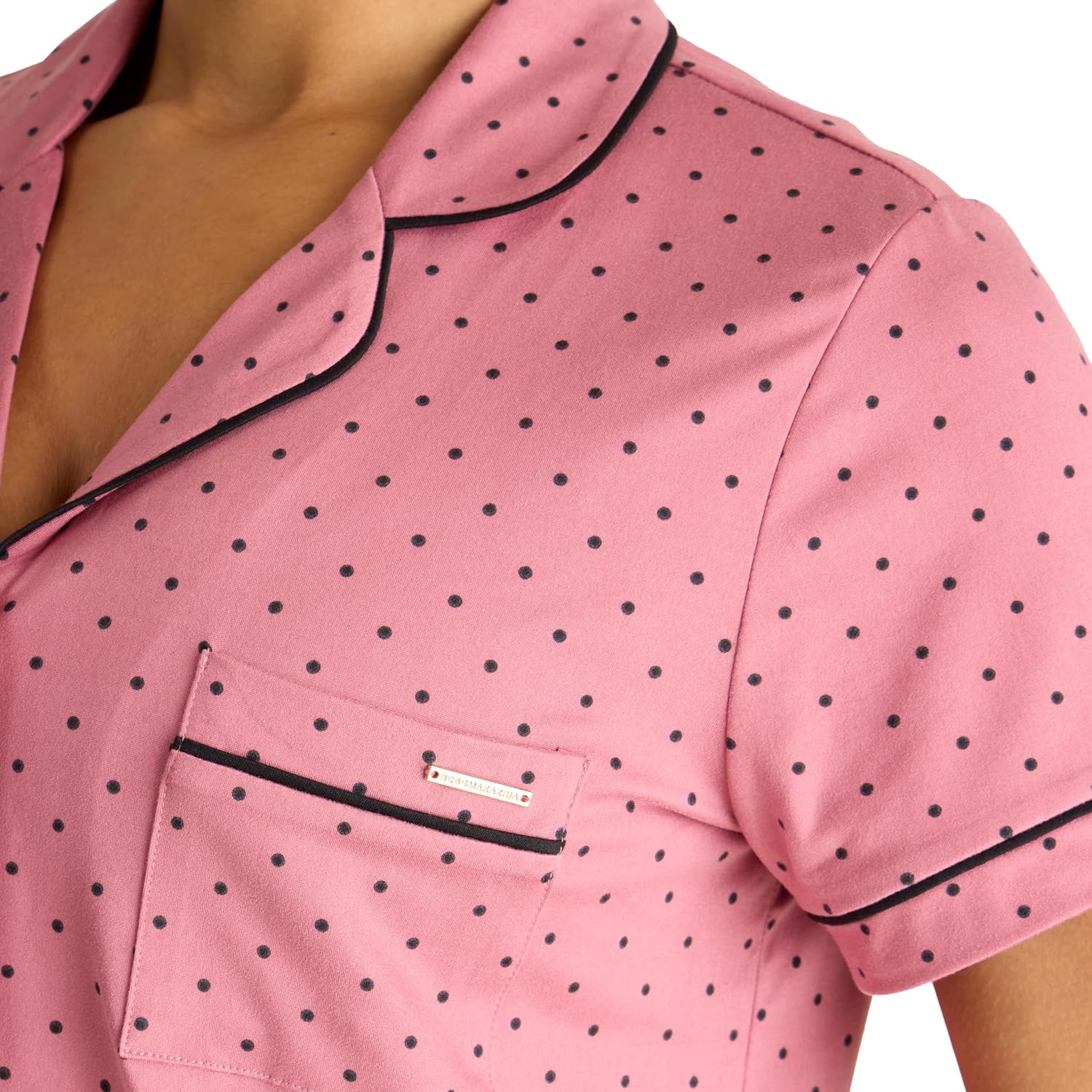 BCBGMAXAZRIA womens Pajama Set Short Sleeve Notch Collar With Shorts - Image 5