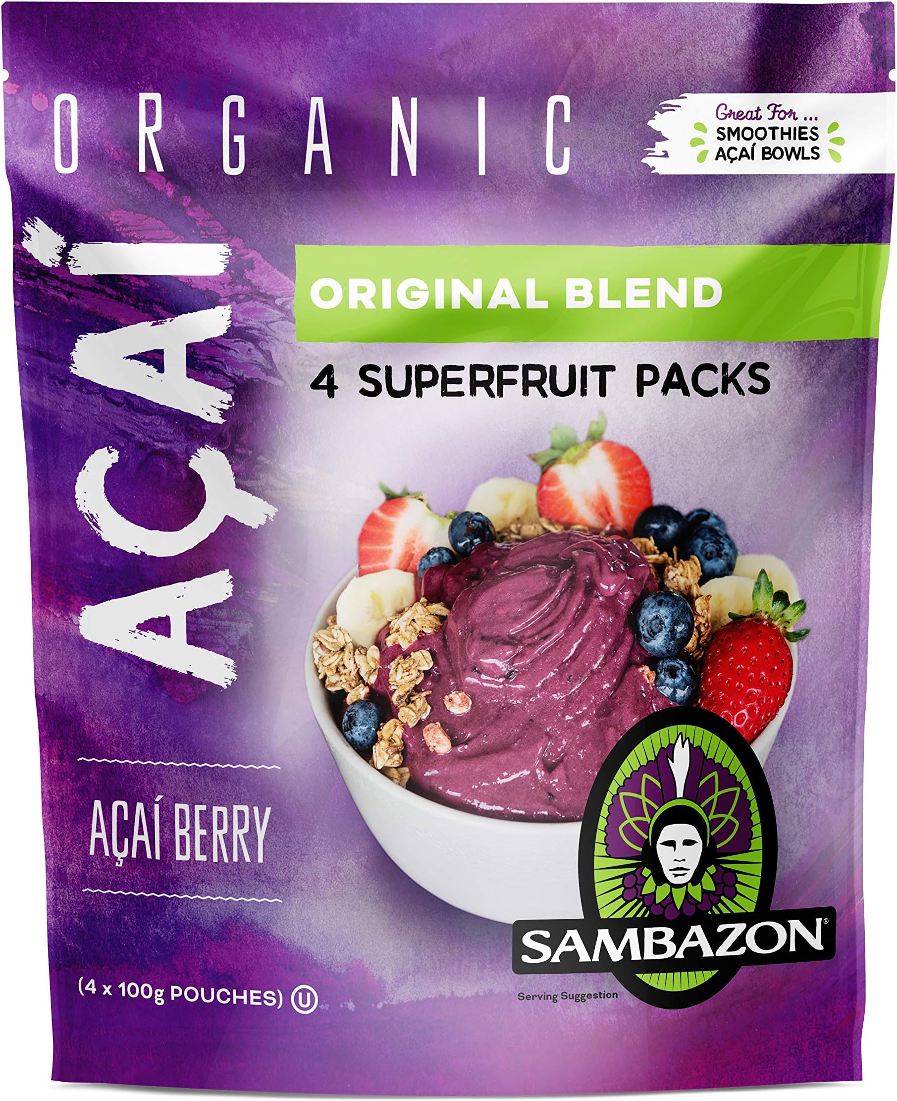 Sambazon Acai Original Superfruit Pack, 400g (Frozen)