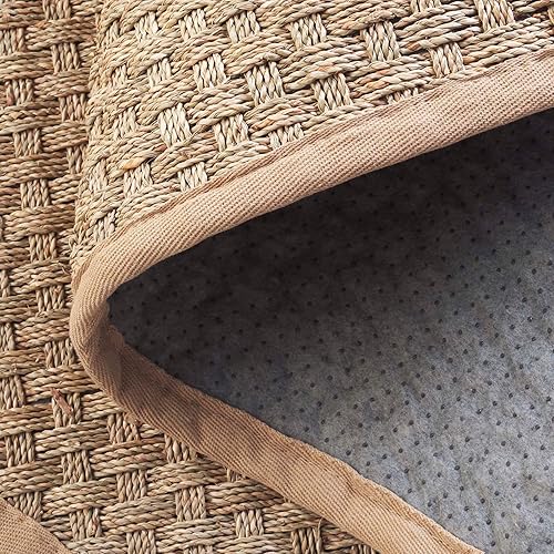 Vista 179 de SAFAVIEH Natural Fiber NF114A - Alfombra de hierba marina, tejido de canasta, con borde, para zonas de alto tráfico, sala de estar, dormitorio, 2