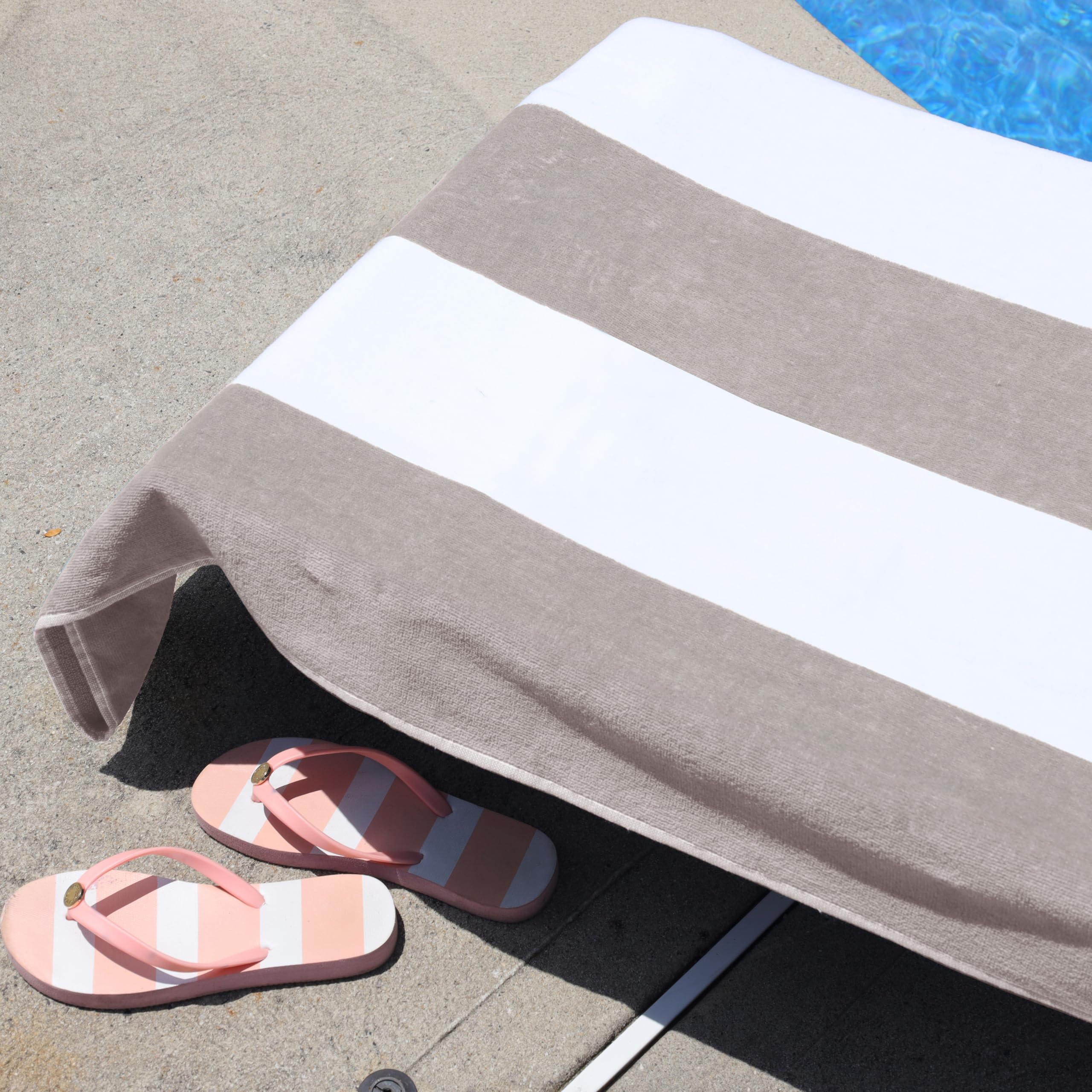 Superior Cabana Bezug für Liegestuhl, Baumwolle, für den Außenbereich, Frottee, Strand, Spa, Schwimmzubehör, Poolstuhl-Abdeckung, weich, schnell trocknend, 81,3 x 259,1 cm, Taupe