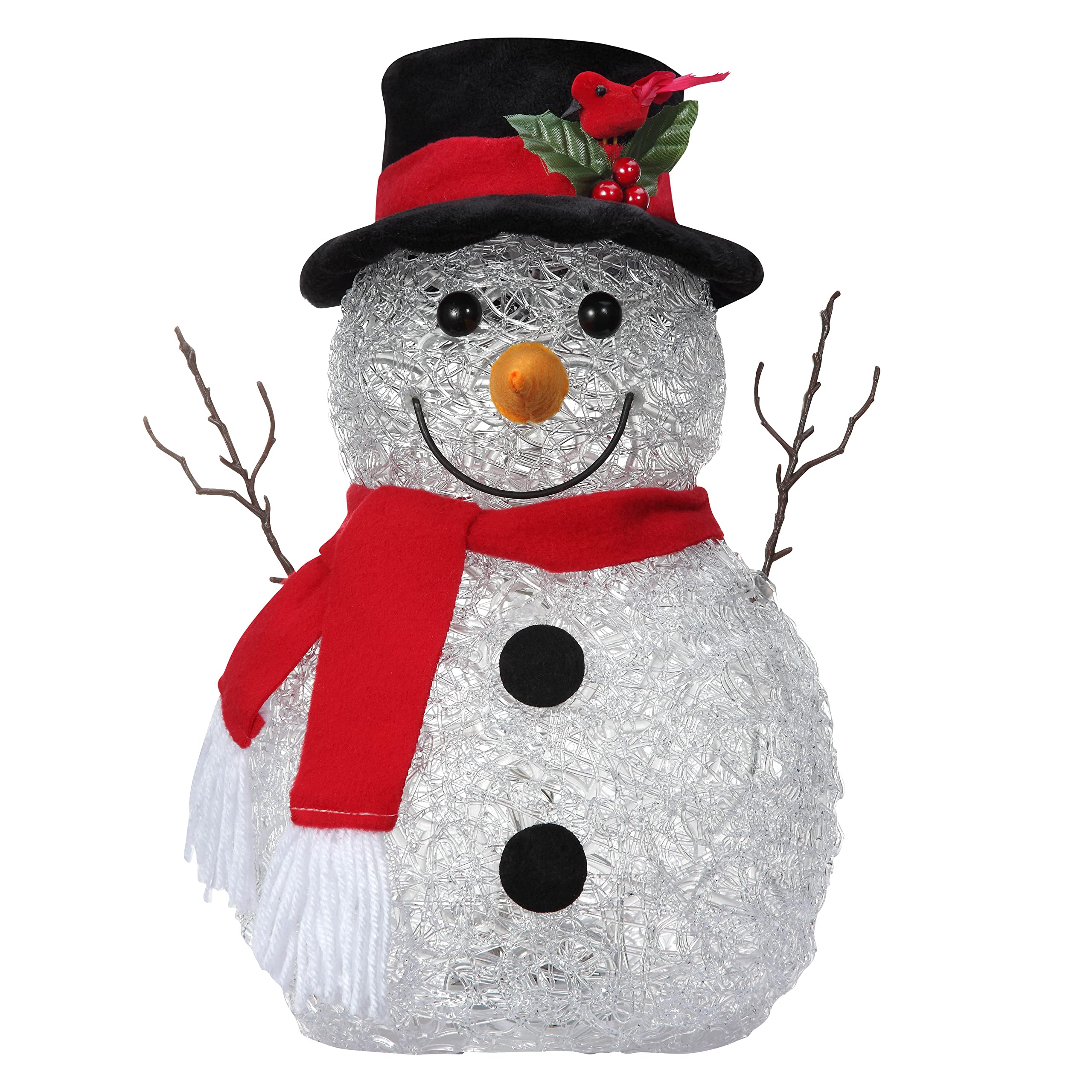 Amazon.com : Haute Decor 13 Inch Tall Spun Acrylic Snowman with