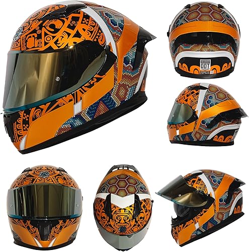 Miniatura 3 de HAX Obsidian Full Face Dual Visor Adult Motorcycle Helmet for Motorbike Street Bike with Pinlock Ready DOT Approved HUICHIOL L