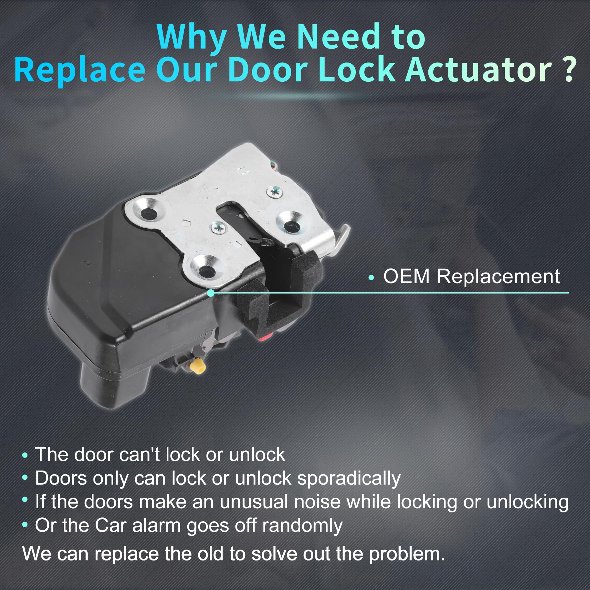 QUARKZMAN Sostituzione Motore Attuatore Serratura Porta Anteriore Destra Passeggero per Chrysler 300 08-10 per Dodge Charger 08-10 Sostituisce No.4575894AA Nero
