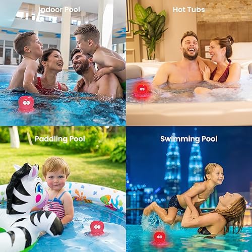 Miniatura 7 de Pyle Termómetro flotante para piscina con luz LED solar, termómetro inalámbrico para interiores y exteriores, termómetro de temperatura del agua