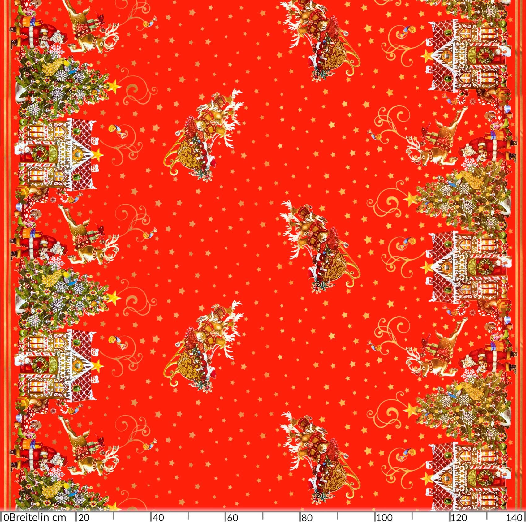 ANRO Mantel de hule, mantel encerado, diseño de Papá Noel y estrellas, 180 x 140 cm, ribeteado