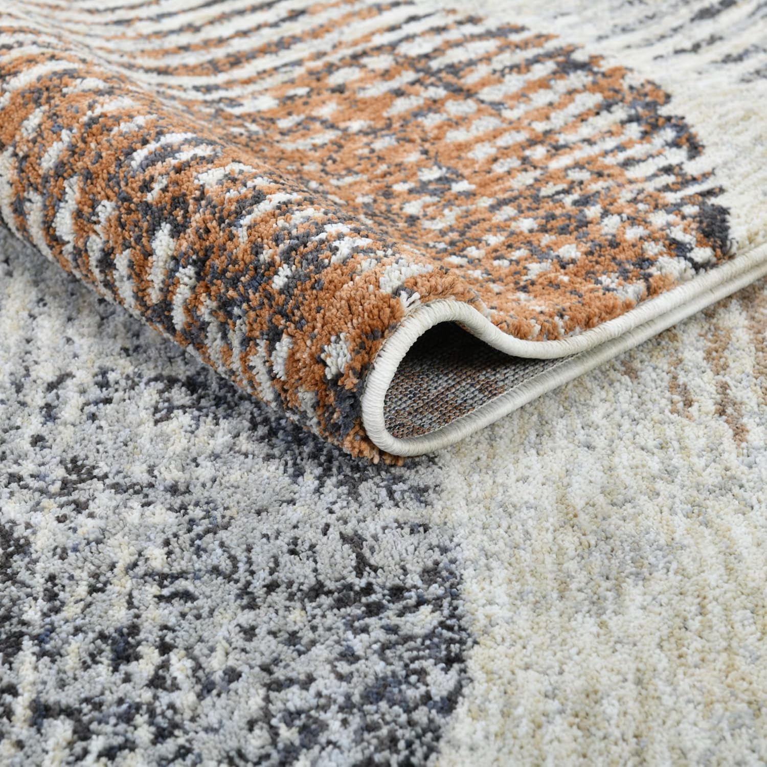 Well Woven Washable Runner Rug 2x2 - Vale Modern Plush Rug for Hallway & Entryway, Clay Multi, Sculpted Dot Pattern, Recycled Yarns, Stain Resistant Pet Friendly Floor Carpet - Elemental Collection