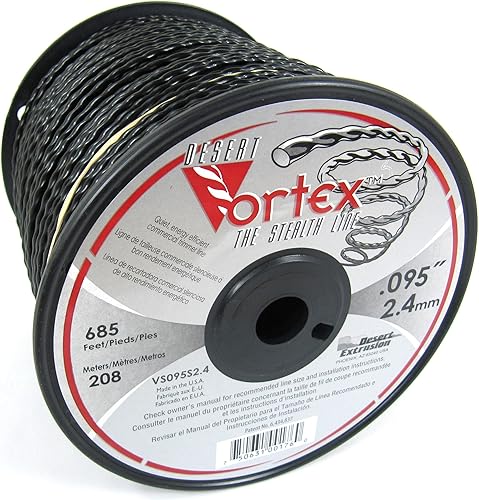 Desert Vortex Vortex Commercial Trimmer Line .095 - Bobina mediana de 3 libras, 685 pies.