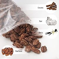 Vista 2 de Nueces tostadas con canela de 60 onzas (3.75 libras) – Nueces dulces tostadas artesanales de Pop'N Nuts glaseadas con canela para satisfacer