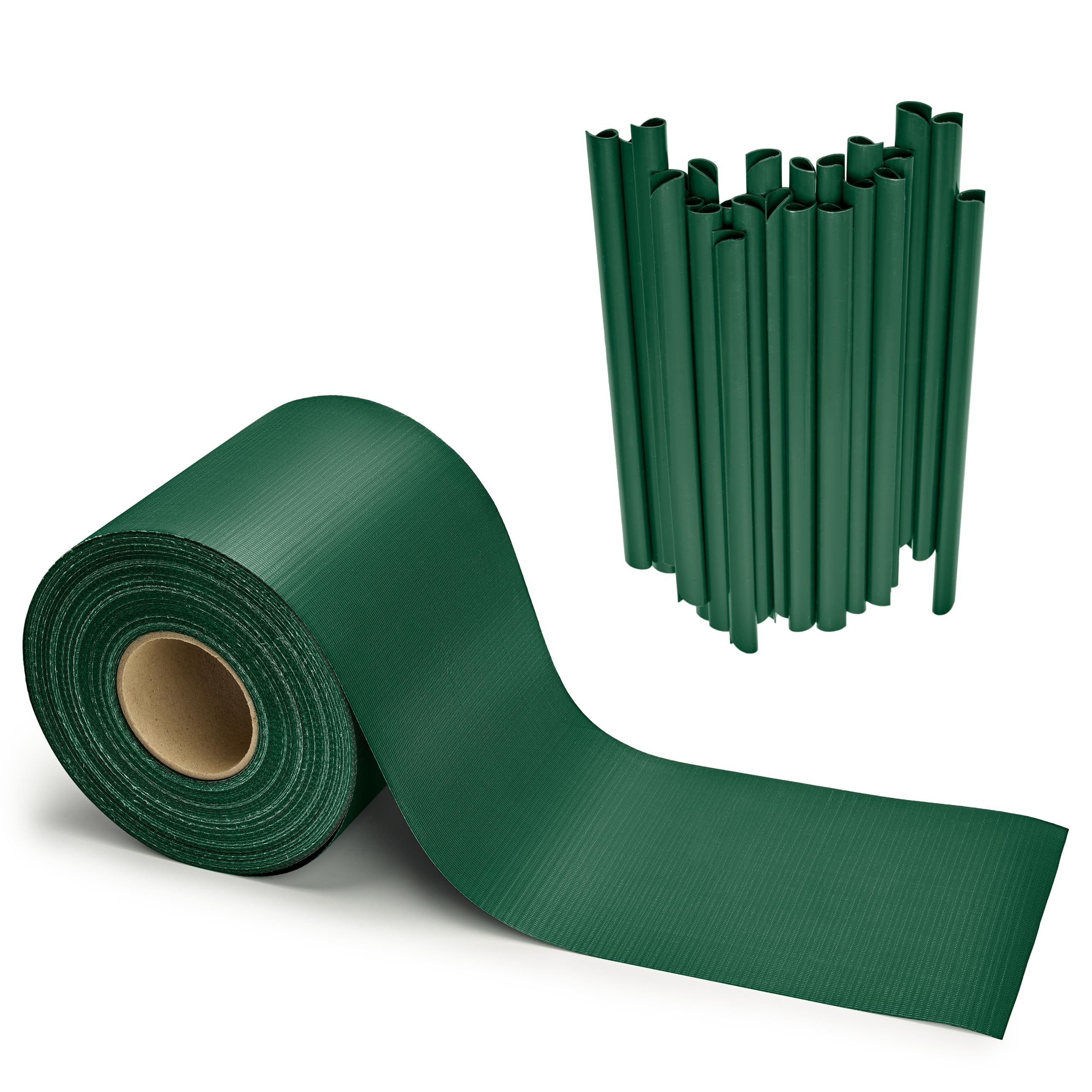 Garronda Cinta Pantalla de Privacidad PVC para Valla Jardin Exterior 19 cm x 50 m - Tiras para Mallas Ocultación y Vallas Caladas en Balcón y Terraza, Resistente a UV con Clips GD-0173 (Verde)