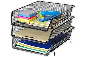 3-Pack Stackable Document Tray Organizer