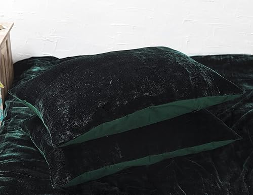 Miniatura 7 de Labhanshi Juego de 3 piezas de funda de edredón de terciopelo verde lima triturado ropa de cama bohemia funda de edredón de Donna funda de edredón