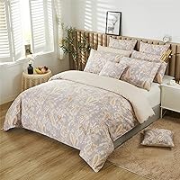 Vista 2 de FADFAY Elegante juego de funda de edredón de cachemira, ropa de cama clásica de cachemira dorada, transpirable, 100% algodón percal, ultra suave