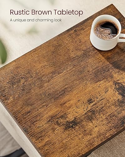 Miniatura 11 de VASAGLE Juego de 2 mesas auxiliares en forma de C, mesa auxiliar pequeña para sofá, mesa de sofá con marco de metal para sala de estar, dormitorio,