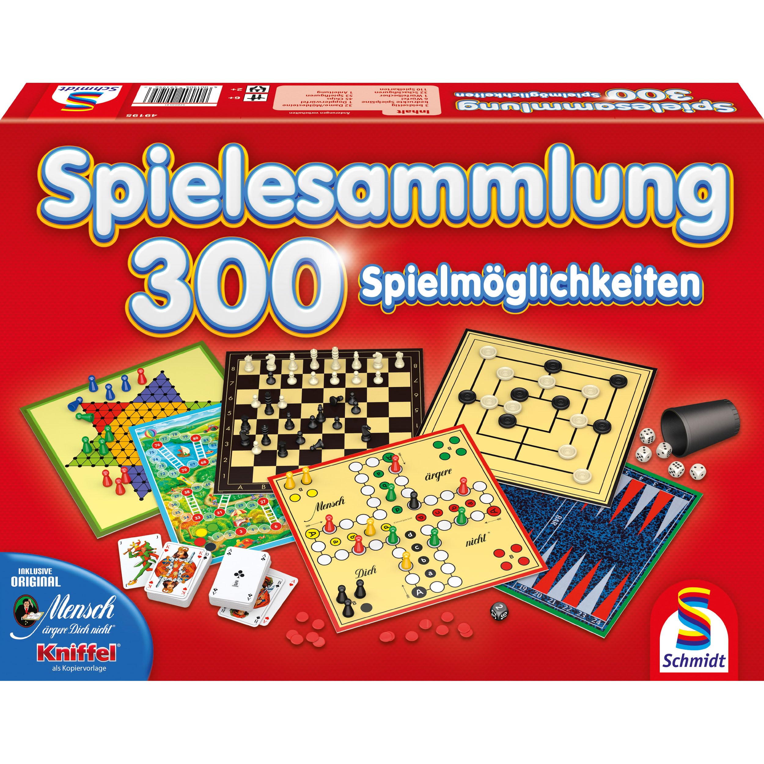 Schmidt Spiele 49195 Collection de Jeux 300 Rouge