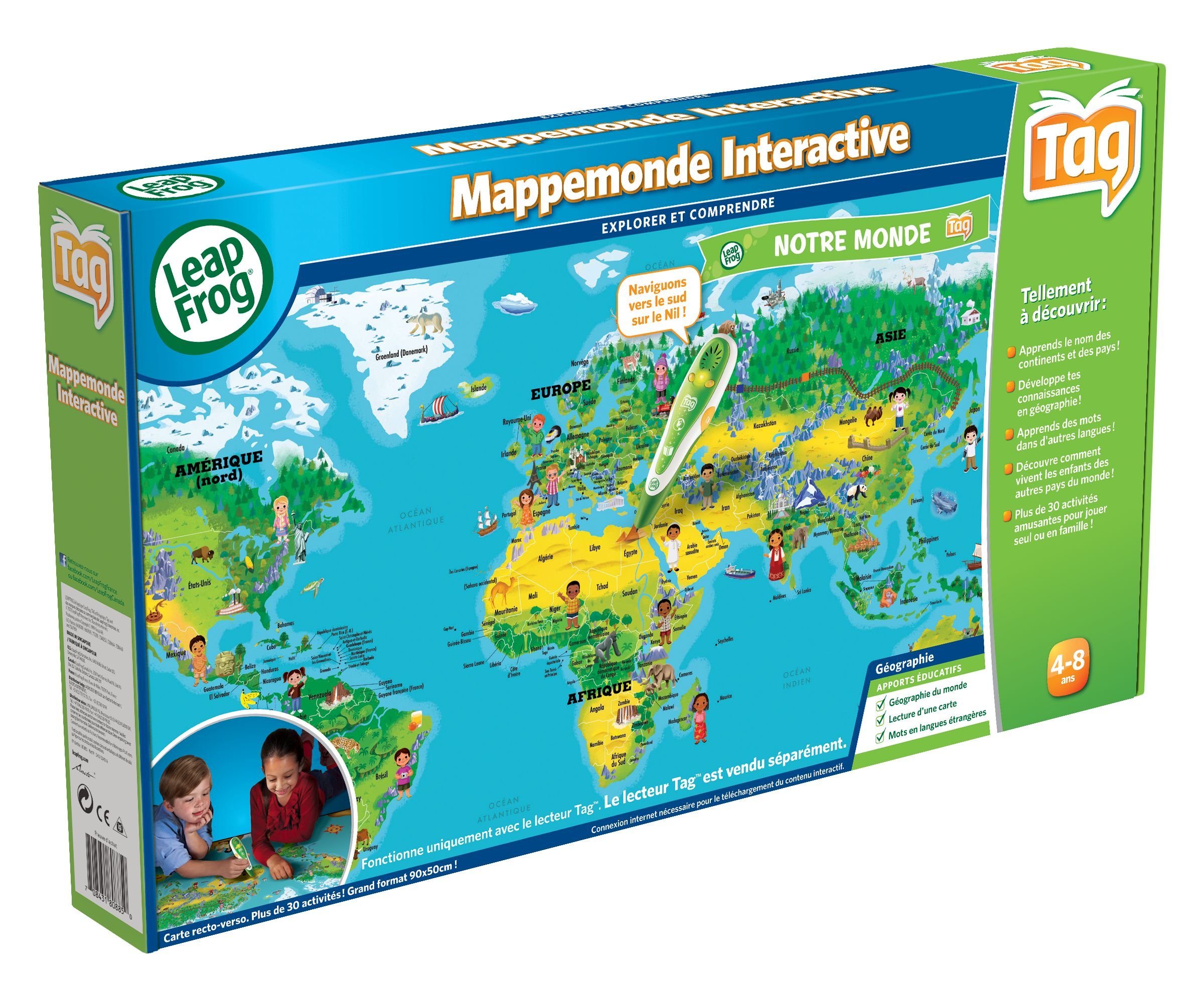 Leapfrog - 80885 - Jeu Educatif - Carte Mon Lecteur Leap/Tag - Mappemonde Interactive (stylo lecteur Tag non inclus)