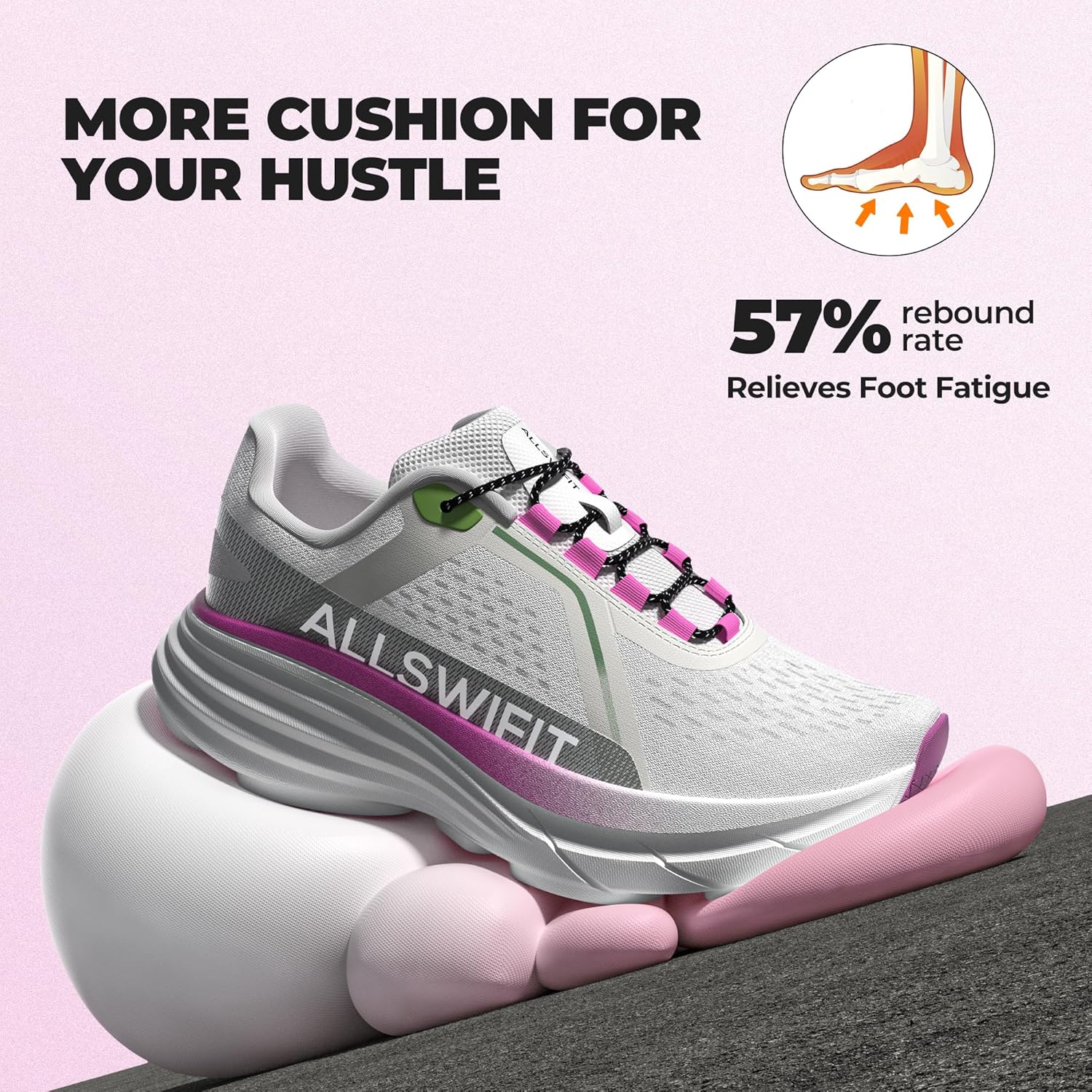 Women's Cushioning Walking Shoes Lightweight Non-Slip Breathable Comfortable Workout Tennis Running Jogging Gym Athletic ActiveAiry Fashion Sneakers - Image 4