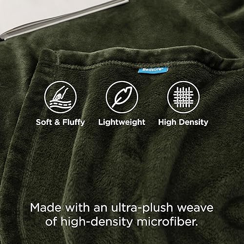 Vista 146 de Bedsure - Manta de vellón, tamaño king, 8.26 oz/yd², suave, ligera, afelpada, acogedora, para cama, sofá, viajes y campamento, color lino