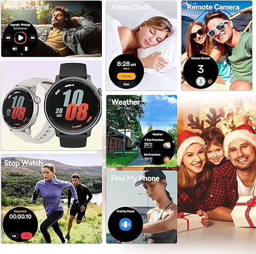 Miniatura 9 de KPEP GPS Running Watches for Men Women, 1.43'' AMOLED2 Straps3ATM Waterproof Sports Watch, Compass, Barometer, Altimeter, 247 StressSpO2Heart Rate