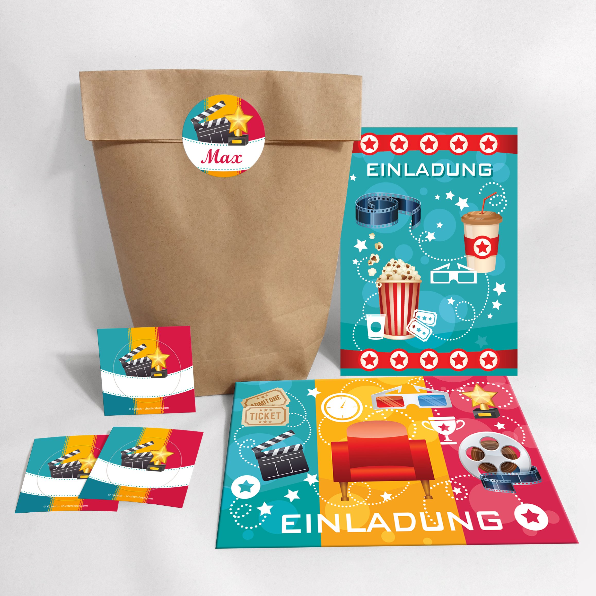 12 Tarjetas De Invitación De Sobres, Bolsas De Papel Adhesivas