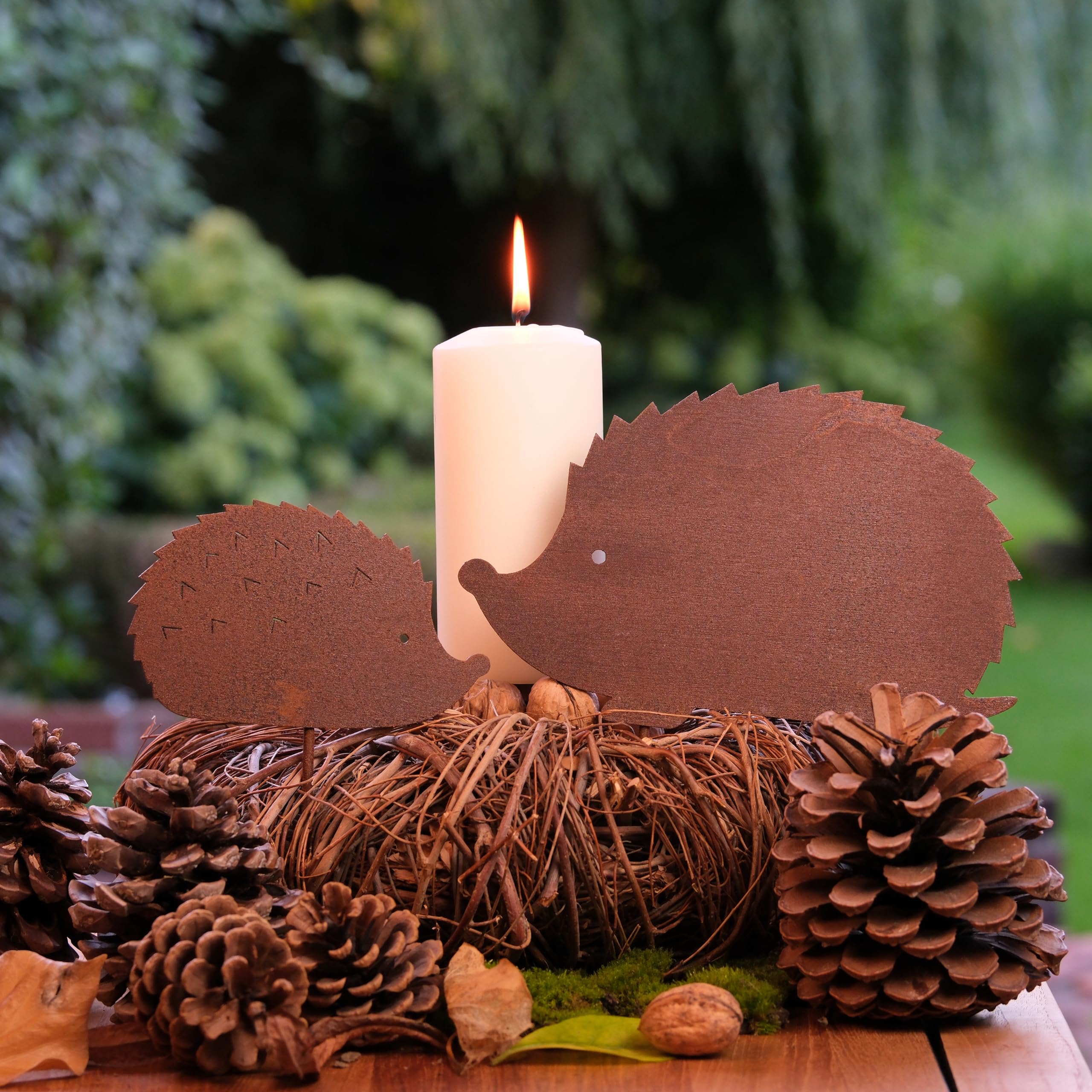 6er Set Metall-Igel Rost-Deko 30cm - Garten & Weihnachtsdeko Im Vintage-Stil