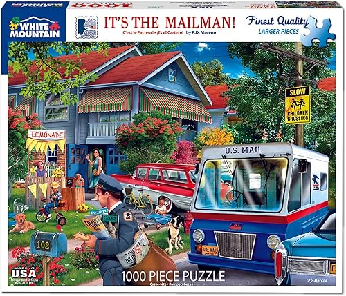 Miniatura 2 de White Mountain It's The Mailman - Rompecabezas para adultos de 1000 piezas para el verano
