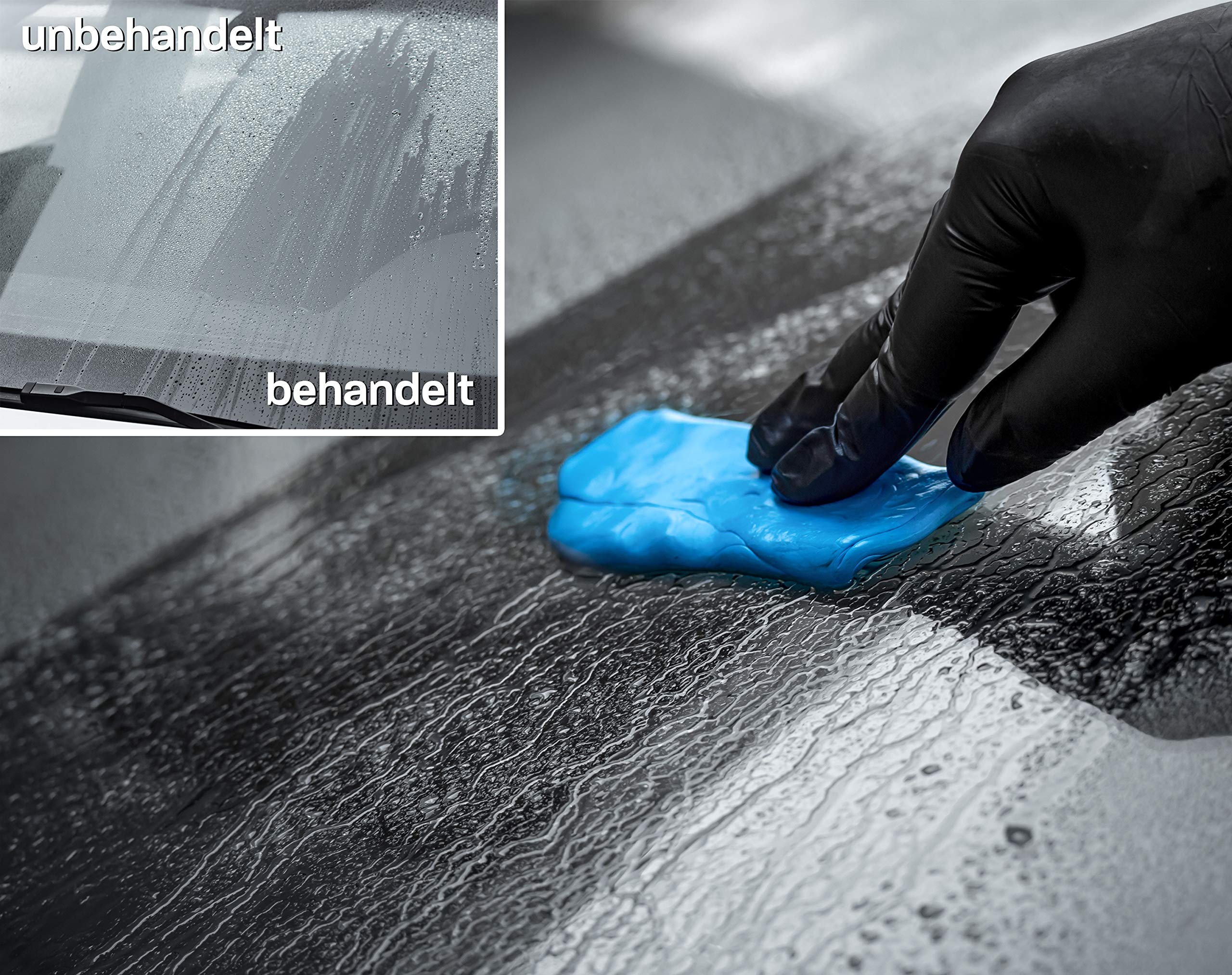Detailmate ValetPRO Kit de lubrifiant pour nettoyage en douceur de la peinture : Argile Rider – Flacon pulvérisateur – 500 ml – Lubrifiant + Pâte nettoyante Auto Clay – 100 g + 1 paire de gants