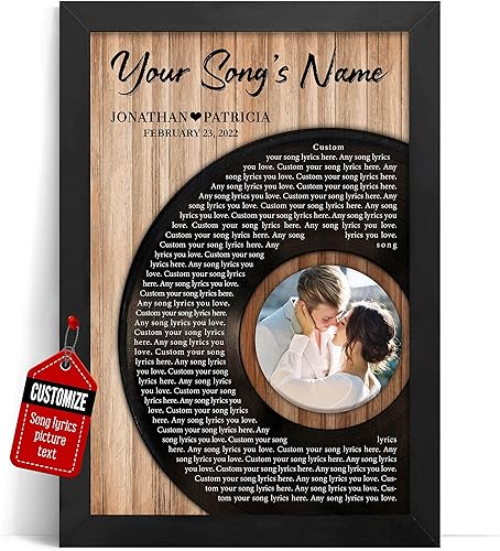 Vista 106 de VICILO Póster musical personalizado con letras de canciones, decoración sentimental perfecta, regalo de San Valentín para él, regalos de novio